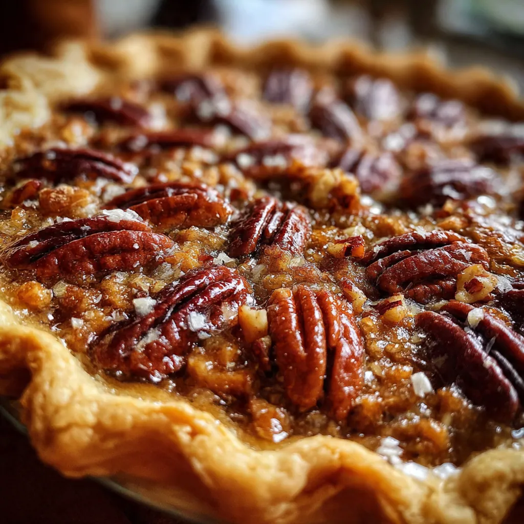 Raw ingredients for pecan pie arranged on a rustic table: pecans, eggs, butter, and vanilla