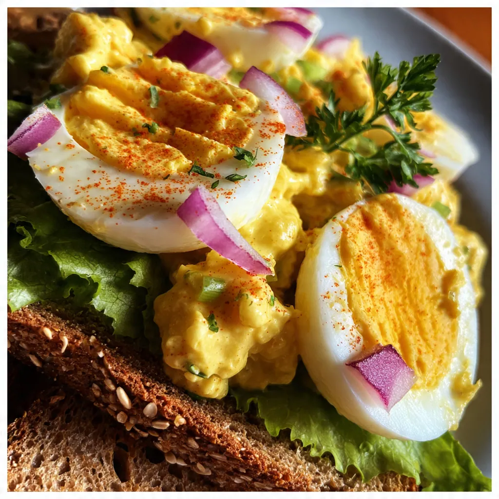 Egg salad served in lettuce cups with cherry tomatoes and crackers on a wooden board