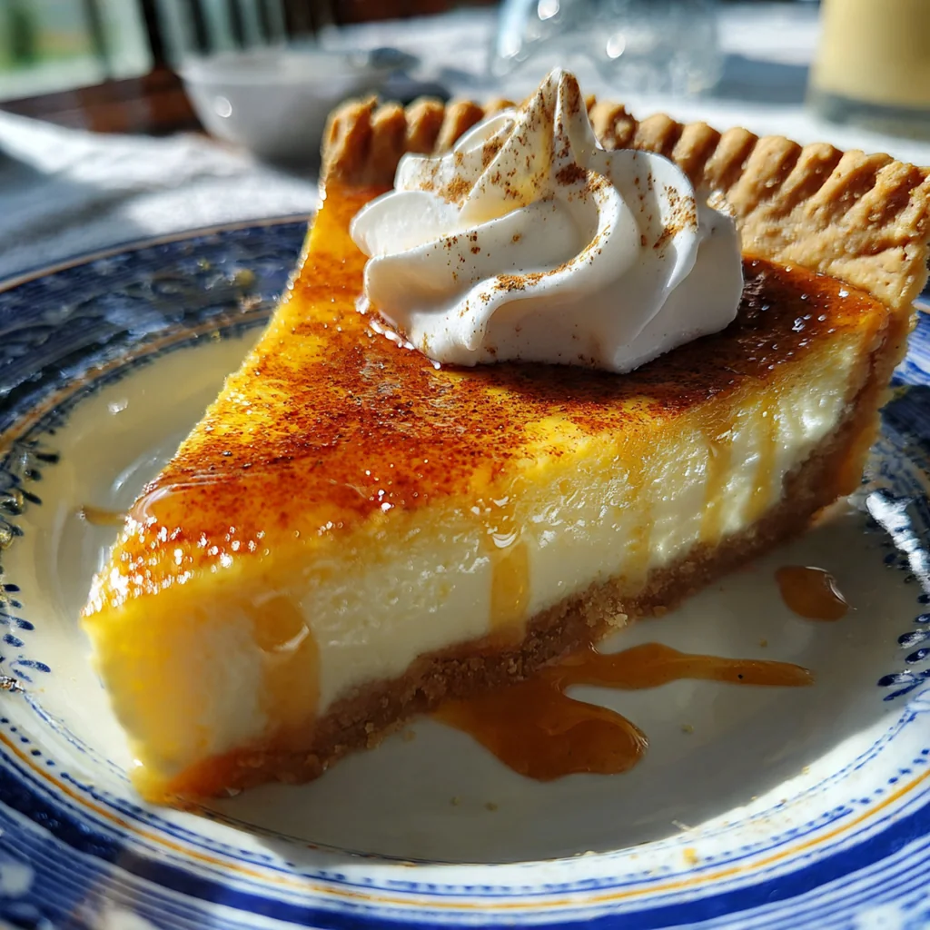 Close-up slice of sugar cream pie showing the perfectly set, velvety custard filling and flaky crust