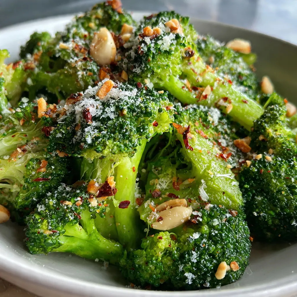 A complete dinner plate with dry-fried broccoli, steamed rice, and crispy tofu