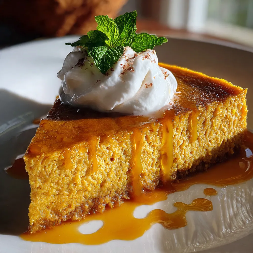 Close-up of a perfect square of pumpkin cake with fluffy frosting and sprinkled chopped pecans