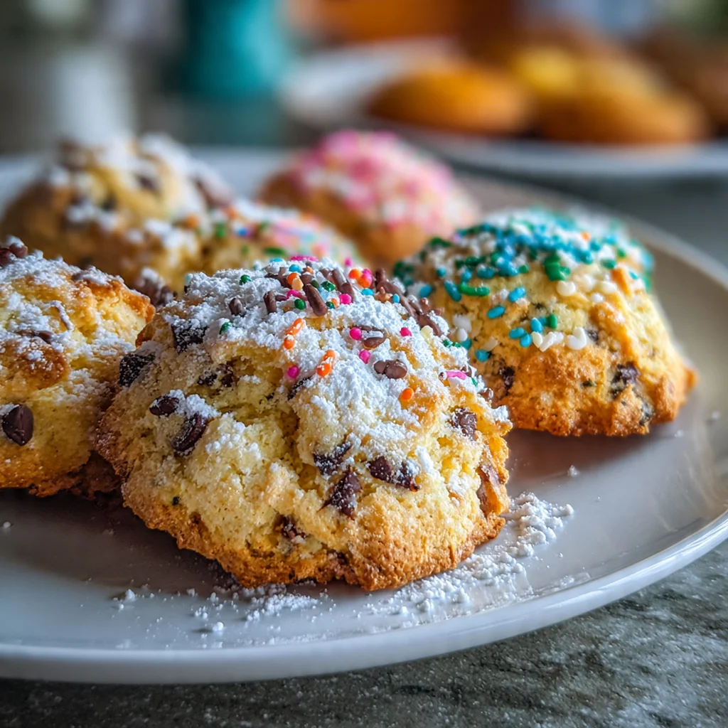 Hands dipping a soft, pale cookie into a bowl of glossy white vanilla glaze