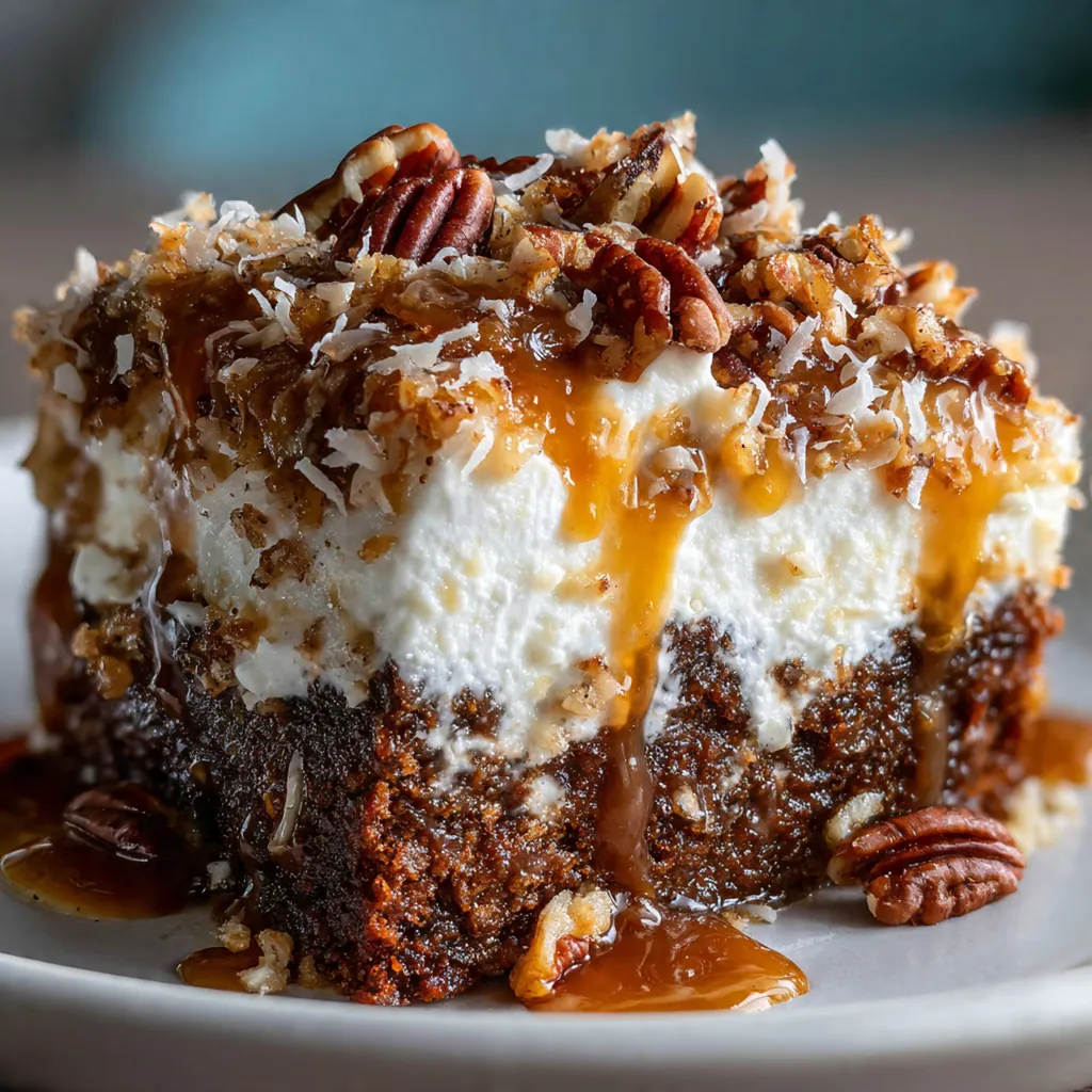 German Chocolate Poke Cake