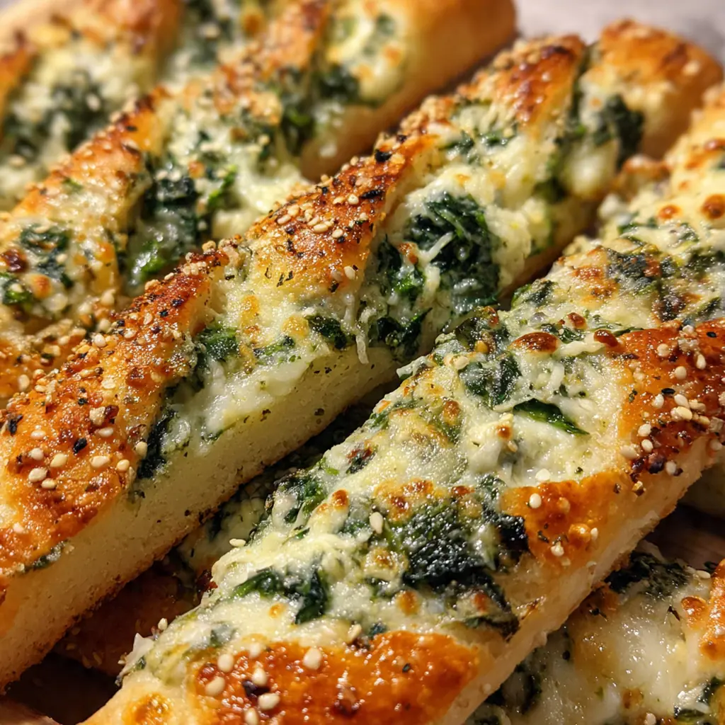 Christmas Tree Spinach Dip Breadsticks