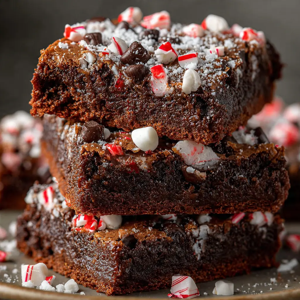 A holiday dessert plate featuring a peppermint mocha cookie bar next to a steaming cup of coffee